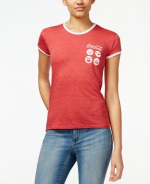 Mighty Fine Juniors' Coca-cola Graphic Ringer T-shirt