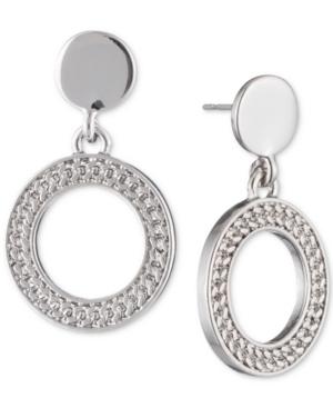 Dkny Textured Drop Hoop Earrings, Created For Macy's