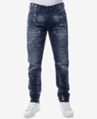 Sean John Men's Slim-straight Fit Stretch Paint-splatter Jeans, Created For Macy's