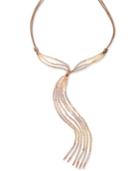 Inc International Concepts Rose Gold-tone Pink Beaded Imitation Suede Lariat Necklace, Only At Macy's