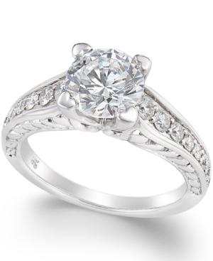 Certified Diamond Channel Solitaire Ring (2 Ct. T.w.) In 14k White Gold