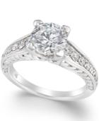 Certified Diamond Channel Solitaire Ring (2 Ct. T.w.) In 14k White Gold