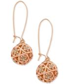 Guess Rose Gold-tone Crystal Ball Drop Earrings, A Macy's Exclusive Style