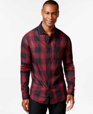Sean John Athletic-fit Buffalo Plaid Shirt