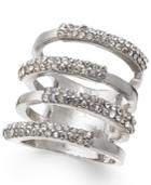 Inc International Concepts Silver-tone Four Open Row Pave Ring, Only At Macy's