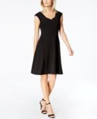 Calvin Klein Cap-sleeve Fit & Flare Dress