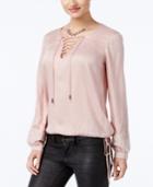 Jessica Simpson Lise Lace-up Embroidered Top