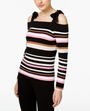 Inc International Concepts Cold-shoulder Bow Sweater, Only At Macy's