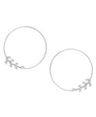 Essentials Silver Plated Vine Endless Wire Hoop Earrings
