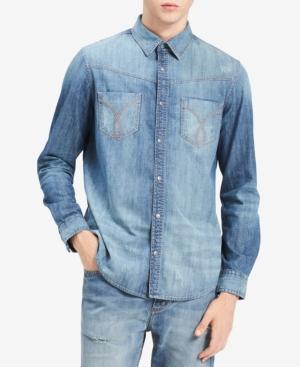 Calvin Klein Jeans Men's Omega Distressed Denim Shirt