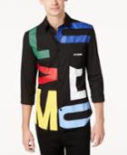 Love Moschino Men's Slim-fit Colored Letters Shirt