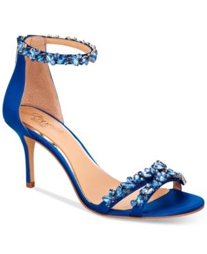 Jewel Badgley Mischka Caroline Embellished Ankle-strap Evening Sandals Women's Shoes