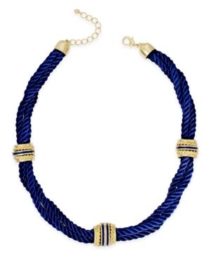 Charter Club Gold-tone Blue Rope Statement Necklace, Only At Macy's