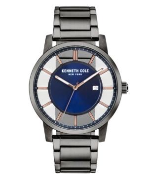 Kenneth Cole New York Men's Transparent Gun Metal Bracelet Watch 44mm