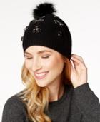 Charter Club Faux-fur Pom Pom Beanie, Created For Macy's