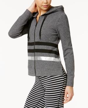 Calvin Klein Performance Cotton Metallic-stripe Hoodie