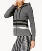 Calvin Klein Performance Cotton Metallic-stripe Hoodie
