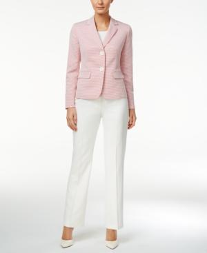 Le Suit Textured Contrast Pantsuit