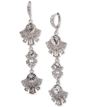 Givenchy Silver-tone Multi-crystal Linear Drop Earrings