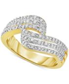 Victoria Townsend Diamond Wave Ring (1/4 Ct. T.w.) In 18k Gold-plated Sterling Silver