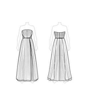 Customize: Remove Top Overlay - Fame And Partners Strapless Pleated Overlay Dress With Front Slits