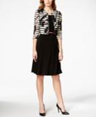 Jessica Howard Printed Belted Dress And Jacket