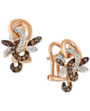 Le Vian Chocolatier Diamond Flower Drop Earrings (1/3 Ct. T.w.) In 14k Rose Gold