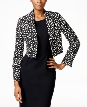 Kasper Dot-print Open-front Jacket