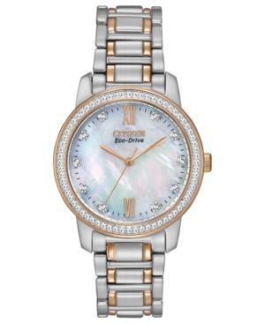 Citizen Women's Eco-drive Two-tone Stainless Steel Bracelet Watch 35mm Em0116-55d - A Macy's Exclusive