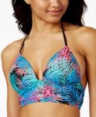 Hula Honey Las Palmas Printed Push-up Halter Bikini Top Women's Swimsuit