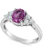 Pink Sapphire (1-1/2 Ct. T.w.) & Diamond (1/3 Ct. T.w.) Ring In 14k White Gold