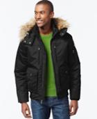 Sean John Faux-fur-trim Hooded Bomber Jacket
