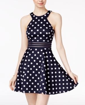 City Studios Juniors' Strappy-back Fit & Flare Dress