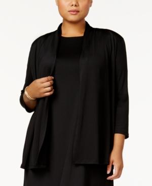 Kasper Plus Size Open-front Cardigan
