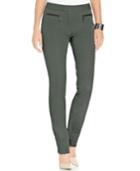 Alfani Faux-leather-trim Skinny Pants, Only At Macy's