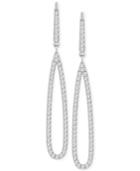 Swarovski Rhodium-plated Crystal Pave Long Drop Earrings