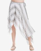 Max Studio London Cotton Asymmetrical Striped Skirt, Created For Macy's