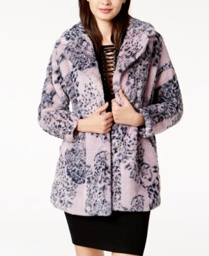 Guess Dana Printed Faux-fur Coat