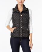 Charter Club Petite Dot-print Quilted Vest, Only At Macy's