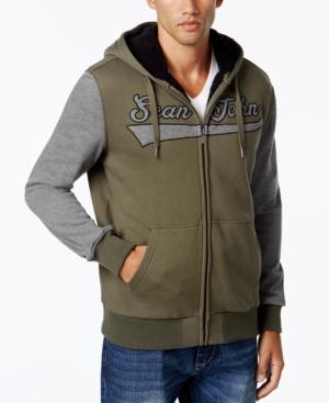 Sean John Men's Sherpa-lined Hoodie With Contrast Sleeves, Only At Macy's