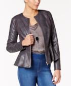 Thalia Sodi Faux-leather Peplum Jacket, Created For Macy's