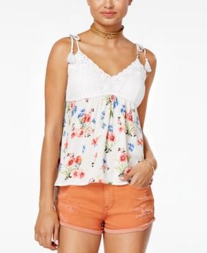 American Rag Printed Crochet-trim Swing Top, Only At Macy's