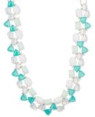 Anne Klein Gold-tone Multi-stone Collar Necklace