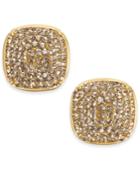 Kate Spade New York Gold-tone Pave Square Stud Earrings