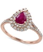 Amore By Effy Ruby (3/4 Ct. T.w.) And Diamond (1/2 Ct. T.w.) Ring In 14k Rose Gold
