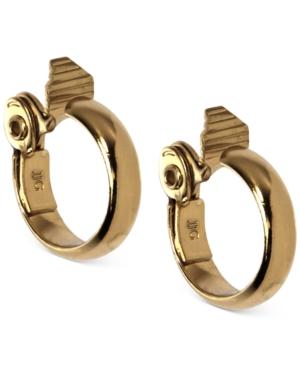 Anne Klein Gold-tone 1 1/2 Wide Hoop E-z Comfort Clip-on Earrings