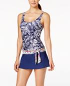 Jag Tropical Palm Thigh-minimizing Tie-waist Swimdress Women's Swimsuit