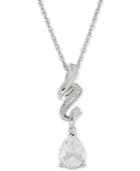 White Topaz (1-7/8 Ct. T.w.) & Diamond Accent Twist Pendant Necklace In Sterling Silver