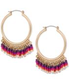 Robert Rose For Inc International Concepts Gold-tone Bead Hoop Earrings, Created For Macy's