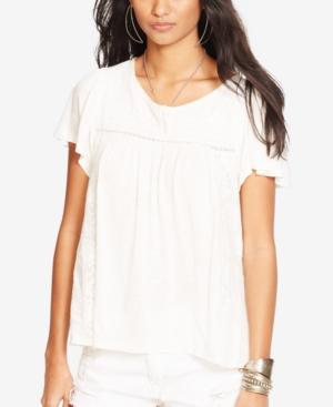 Denim & Supply Ralph Lauren Floral-embroidered Lace Top